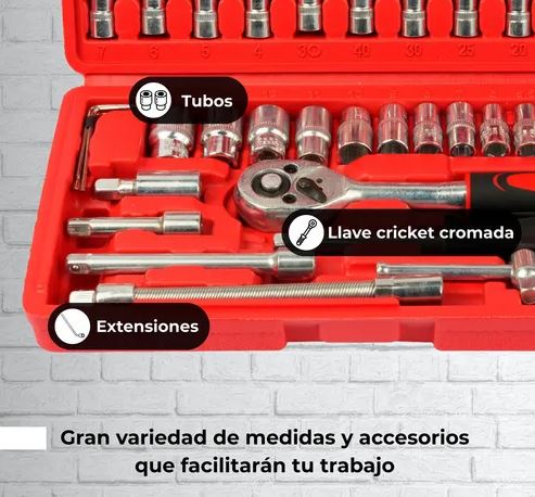 ToolMaster Pro 46 piezas:🧰🔧💪 Juego de Llaves de Vaso en Acero de Vanadio